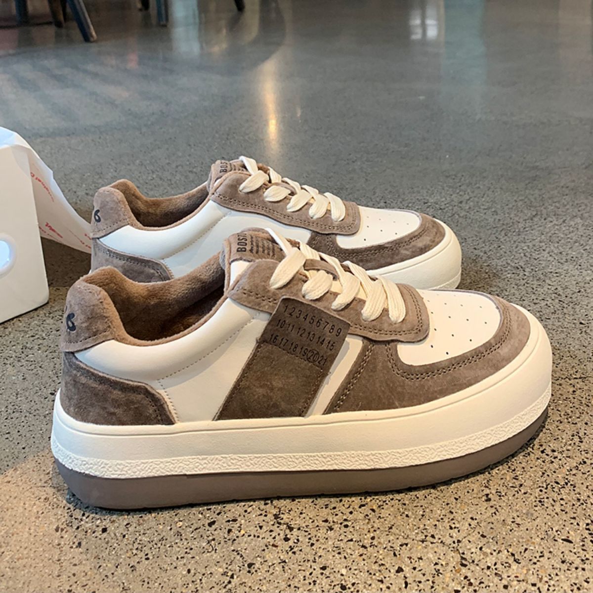 Designer Shoes In Black And White Patchwork Sneakers Chunky Platform Fashion Breathable Best Quality Woman Shoes