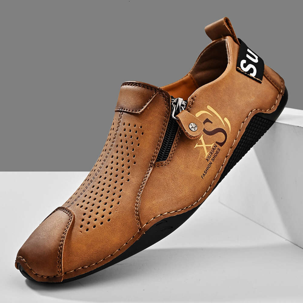 Withdrawal And Italian Leakage Picking Of Real Leather For Men S Casual New Hollow Out Single Shoes Ddmysaturn
