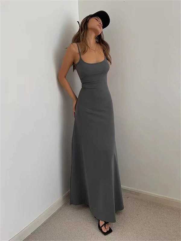 Basic Casual Dresses Woman Spring Summer Style Bodycon Y Sleeveless Strap Split Sheath Dress Vestidos Ss161