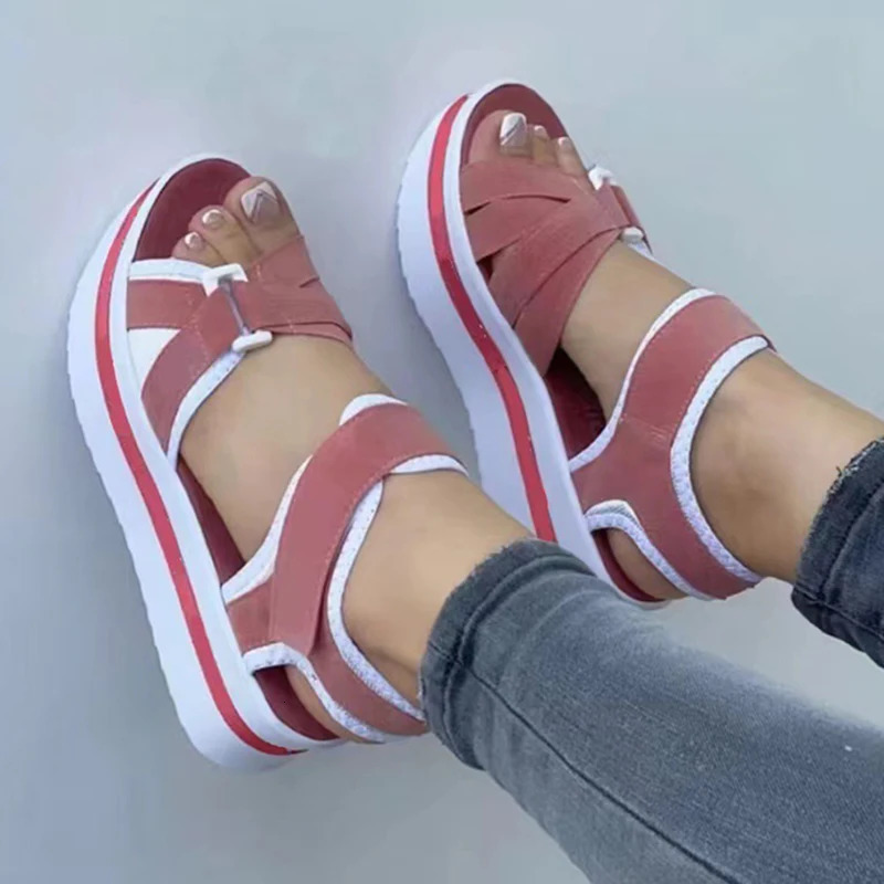 Summer Sandals Shoes Women Open Toe Walking Shoes Beach Womens Sandals Wedge Shoes Woman Soft Women Sandal Footwear Female 240619