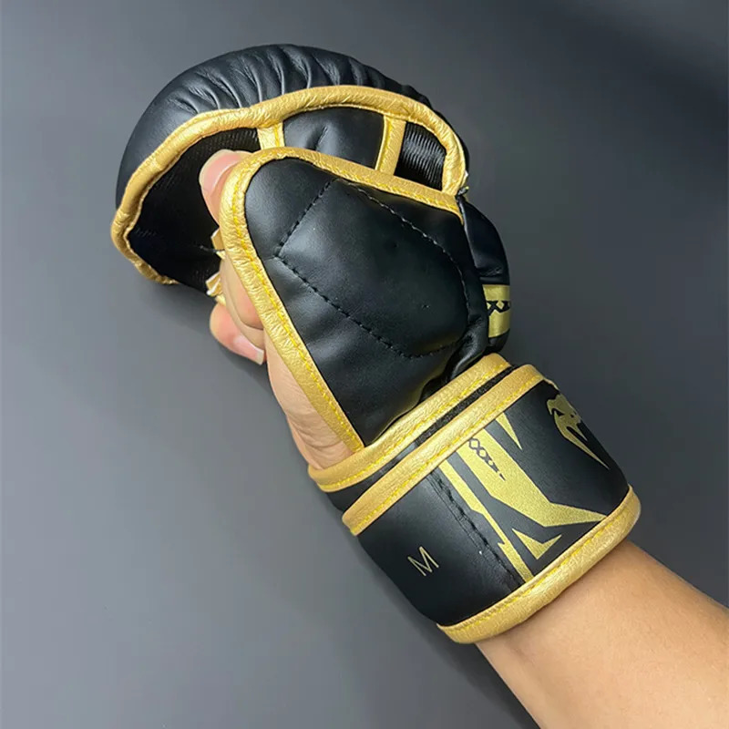 Professional MMA Half-Finger Boxing Gloves Thickened Sanda Muay Thai Fighting Training Gloves Boxing Training Accessories 240619
