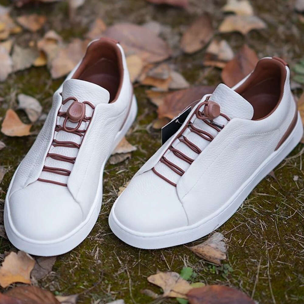 Light Luxury Italian Top Layer Cowhide Men S Breathable Board Shoes Korean Version Color Band Loose Casual Ddmysaturn