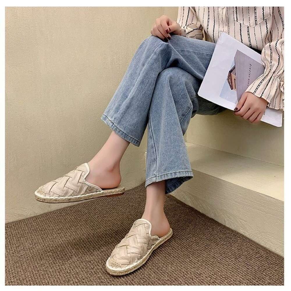 Women Large New S Knitted Round Head With Small Fragrant Wind Flat Bottom Slippers Ddmysaturn