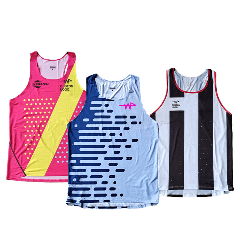 Man Piano Marathon Running Track and Field Athlete Vest Elite Runner Singlet Custom logo Suit Tank Top