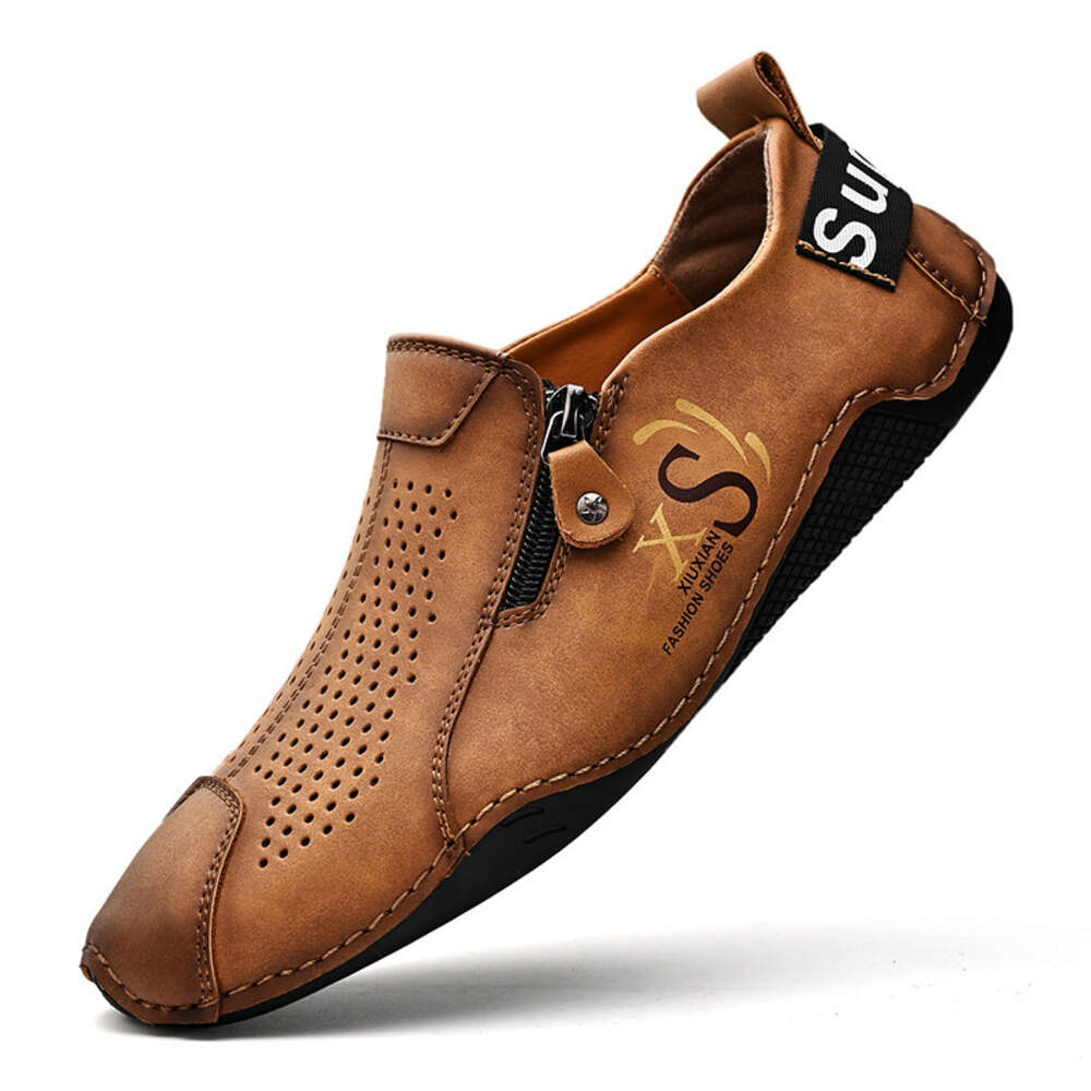 Withdrawal And Italian Leakage Picking Of Real Leather For Men S Casual New Hollow Out Single Shoes Ddmysaturn