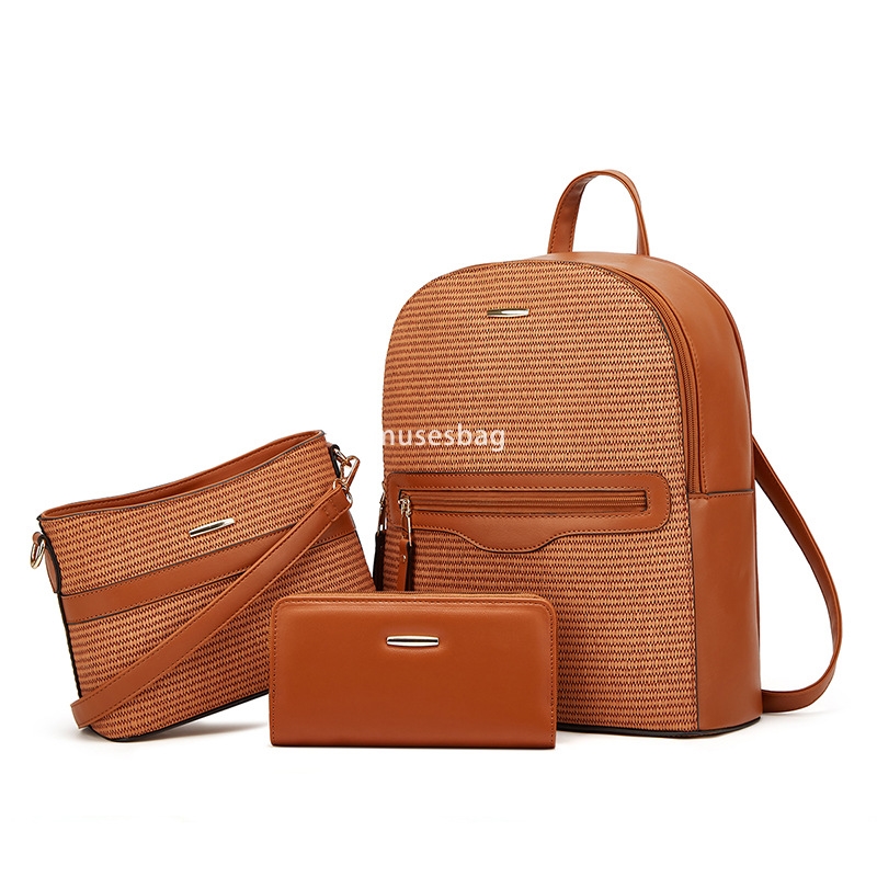 European and American women's high-quality retro minimalist multifunctional Korean large capacity tote bag lightweight shoulder bag three piece s
