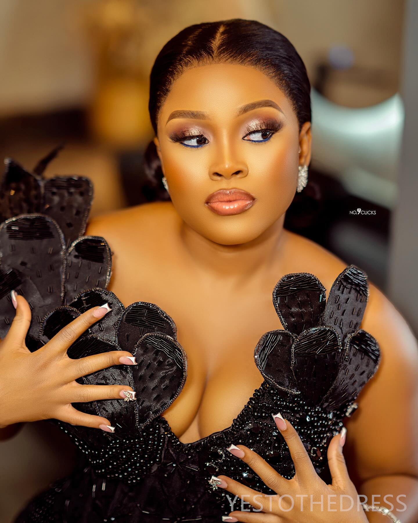 R&W 2024 Plus Size Black Prom Mermaid Promdress for Special Ocns One Shoulder Beaded Lace Pearls Birthday Dress Second Reception Gala Gowns AM1185