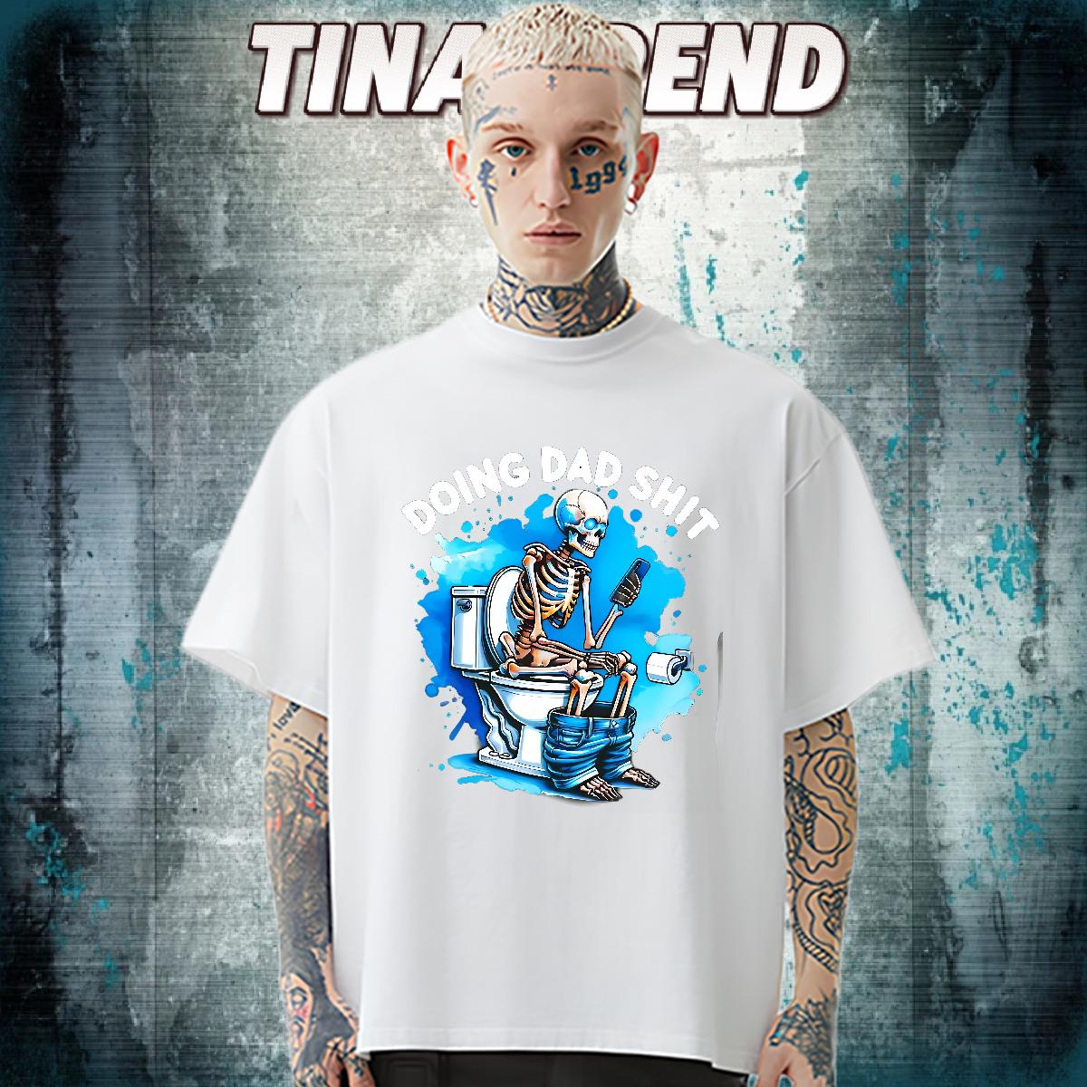 Cool Couples T Shirts Doing Dad Shit Printing Round Neck Short Sleeve Daily Outfit Man T Shirts DIY Brand Polos