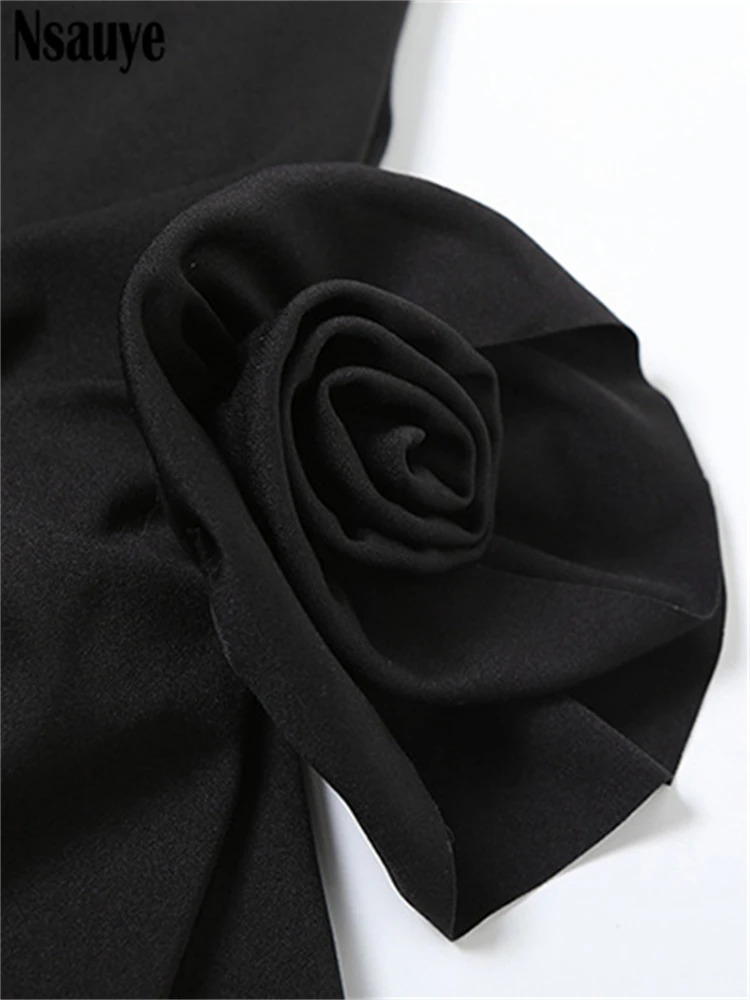 Nsauye White Women Strapless Backless Bodycon Tube Mini Party Evening Dresses Sexy Club Summer Elegant Women Flower Dress 240618