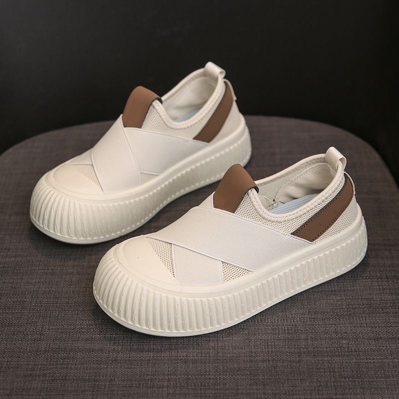Designer Shoes In Black And White Casual Shoes Low Flat Sneakers Mesh Surface Platform Women Black White Breathable Shoe