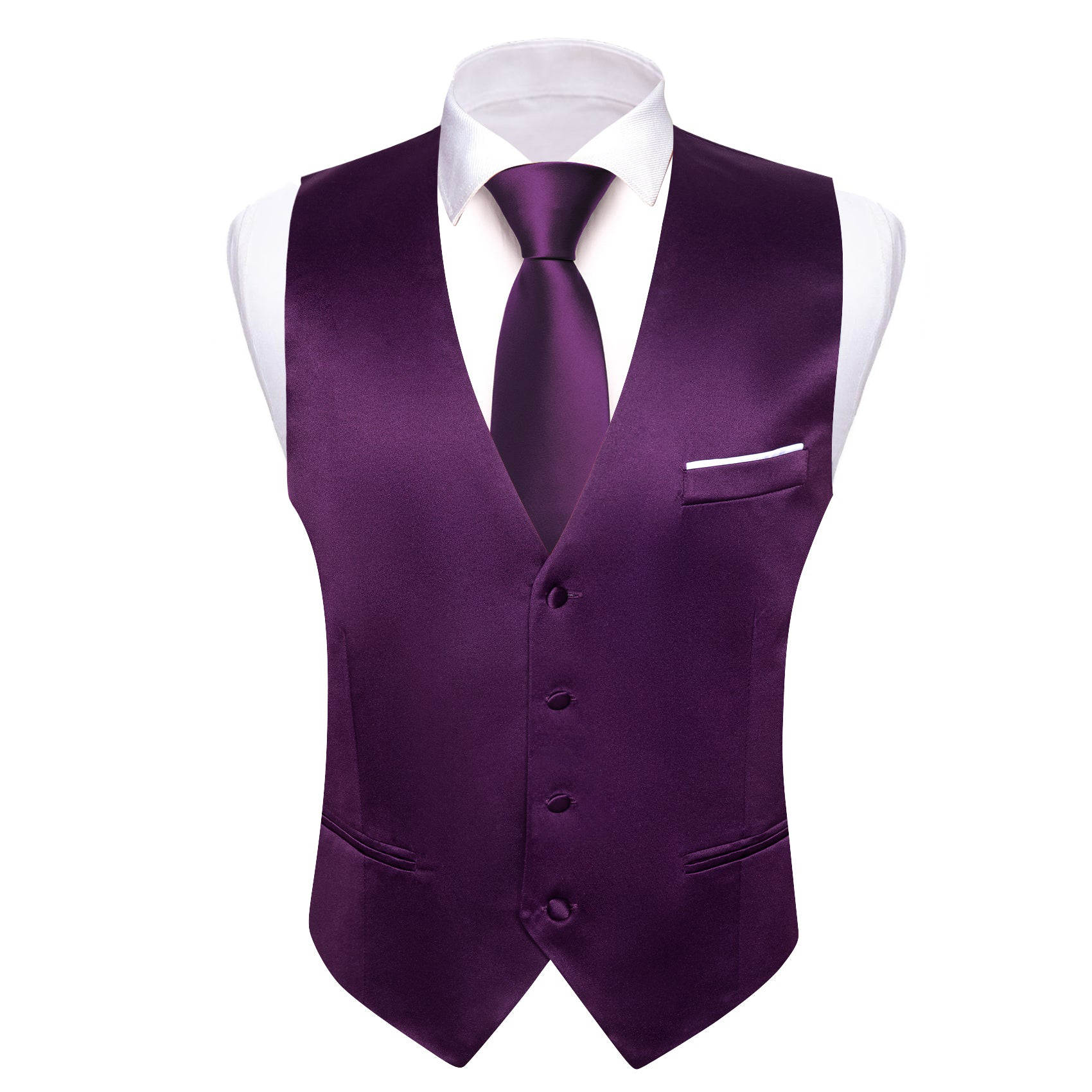 Formal Custom Made Men Vest Purple Solid Color Single Breasted Business Waistcoat Men's Clothing