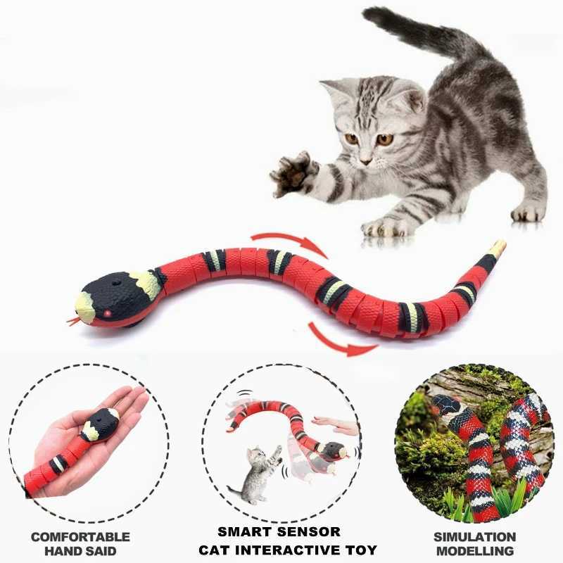 Toys Intelligent Sensing Snake Interactive Automatic USB Charging Cat Accessories Pet Dog Game Toy 246194