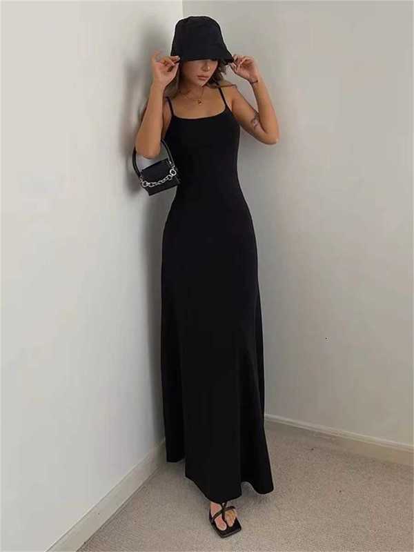 Basic Casual Dresses Woman Spring Summer Style Bodycon Y Sleeveless Strap Split Sheath Dress Vestidos Ss161