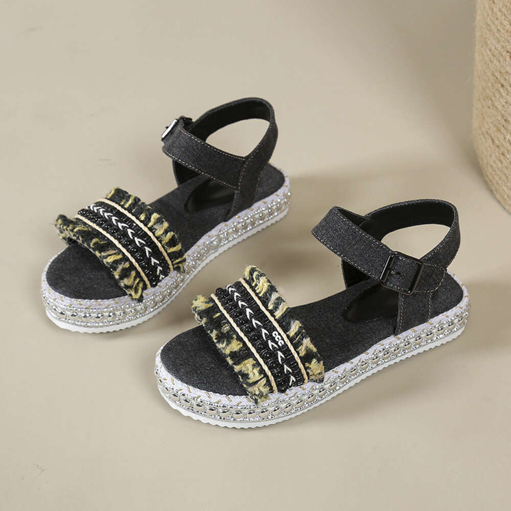 Summer Large Size New Roman Women S Broken Lace Rivet Pine Cake Sole Sandals Ddmysaturn