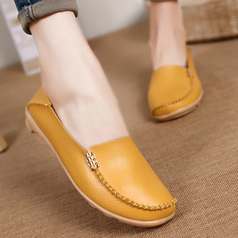 Women Flats Slip On Women Loafers Soft Moccasins With Genuine Leather Shoes Woman Plus Size Flat Shoes Women Causal Shoes Oxford 240619