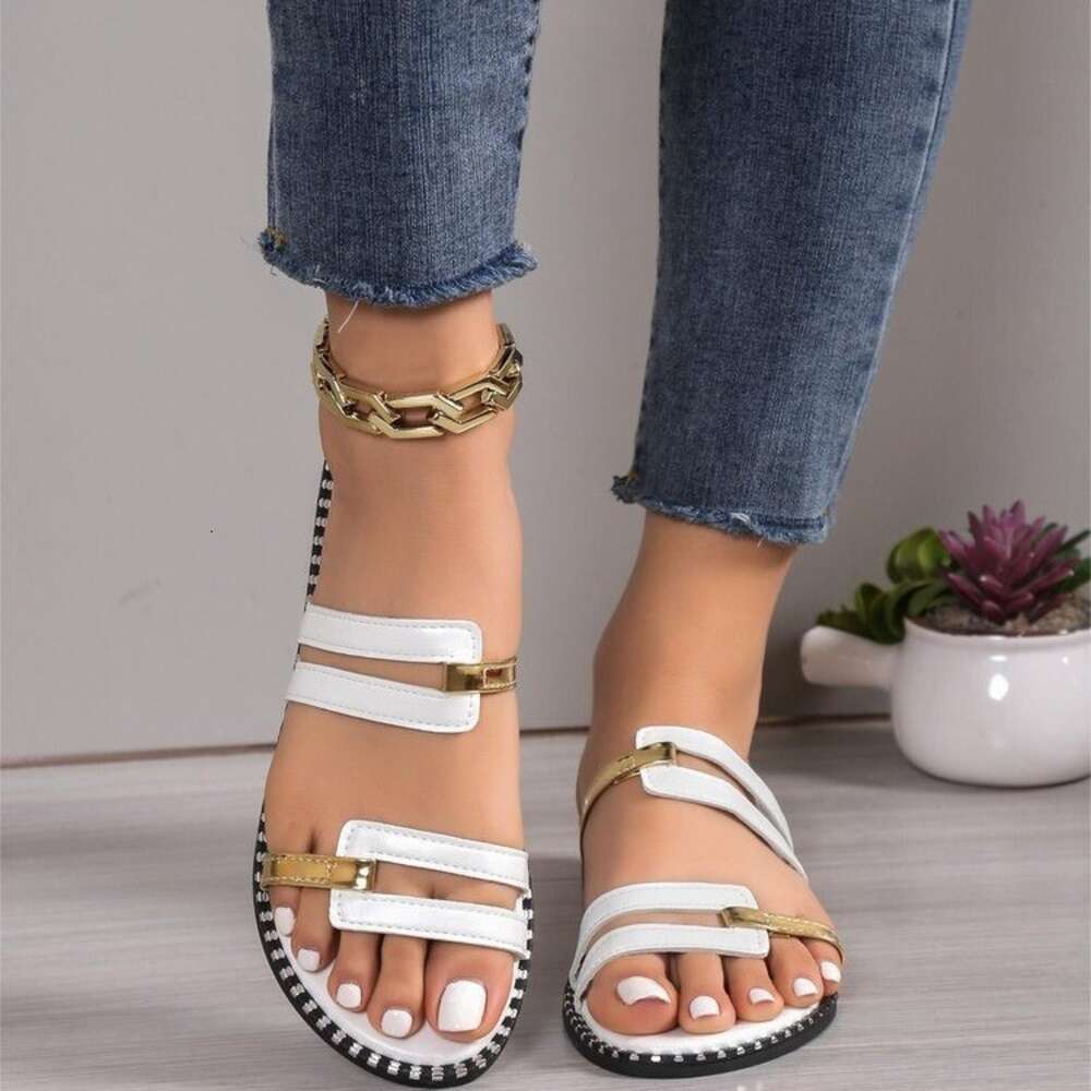 New Oversized Summer Women S Fashion Cross Flat Slippers Ddmysaturn