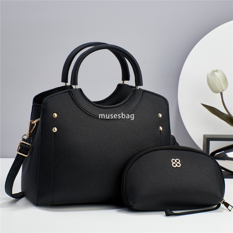 Designer Women's High Quality Quantum Mother Bag Korean Style Atmosphere Two Piece Set Practical Litchi Pattern Large Capacity Single Shoulder Cr