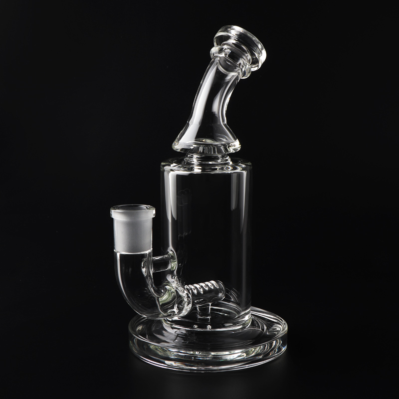 Beracky 14mm Female Clear Recycler Glass Water Bongs with Glass Bowl 7Inch bubbler dab rig Hookahs Glass Dab Rigs Water Pipes Beaker Bong Heady Oil Rigs