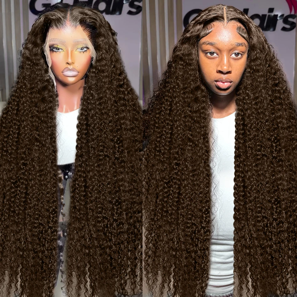 200 Density 30 Inch Highlight Honey Brown Curly HD Lace Front Human Hair 13x4 13x6 Ombre Color Deep Water Wave Frontal Wigs