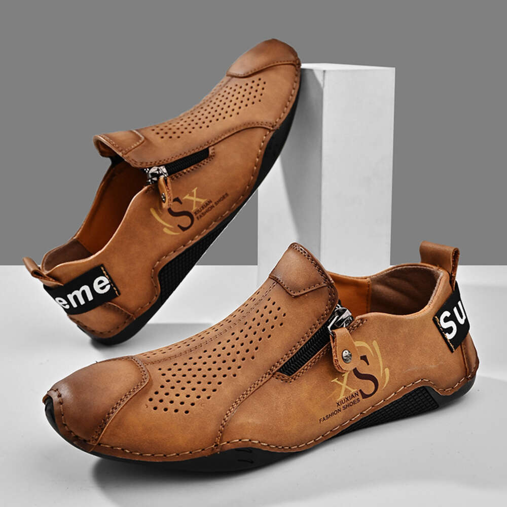Withdrawal And Italian Leakage Picking Of Real Leather For Men S Casual New Hollow Out Single Shoes Ddmysaturn