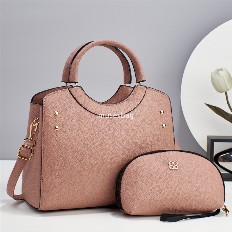 Designer Women's High Quality Quantum Mother Bag Korean Style Atmosphere Two Piece Set Practical Litchi Pattern Large Capacity Single Shoulder Cr