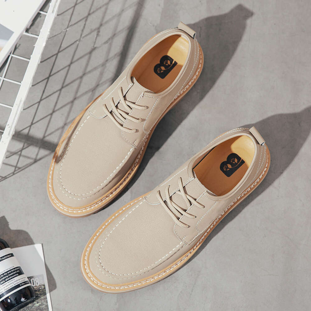 Autumn Spring And Trendy Genuine Casual Oxford Workwear British Fashion Leather Block Shoes Men S Ddmysaturn