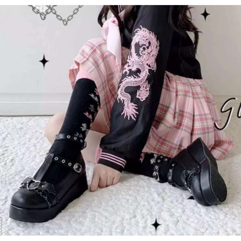 New Large Spring Women S Cosplay Lolita Slope Heels JK Sailor Shoes Ddmysaturn