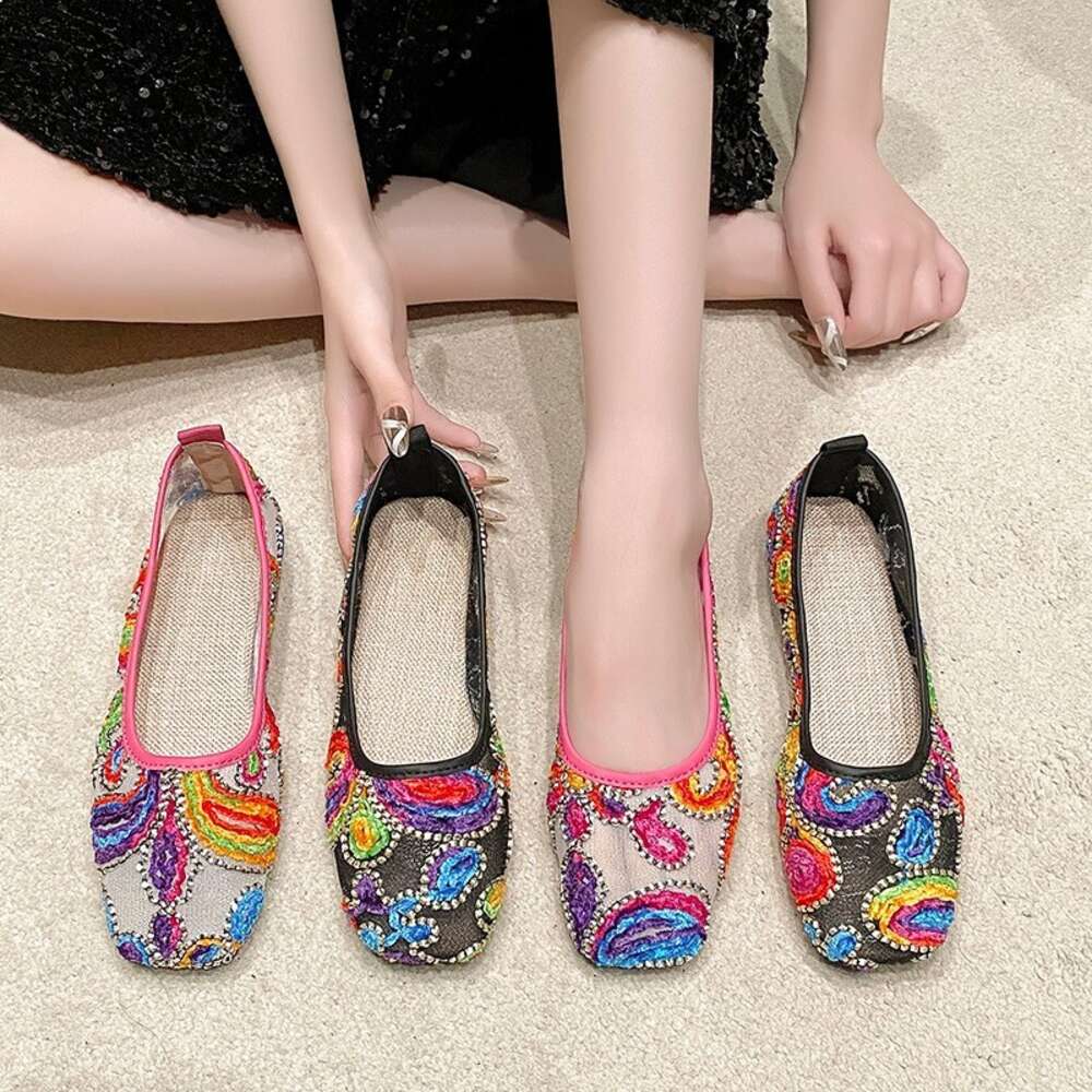 Large Summer Temu New Women S Fashion Seven Color Glow Mesh Hollow Flat Sole Single Shoes Ddmysaturn
