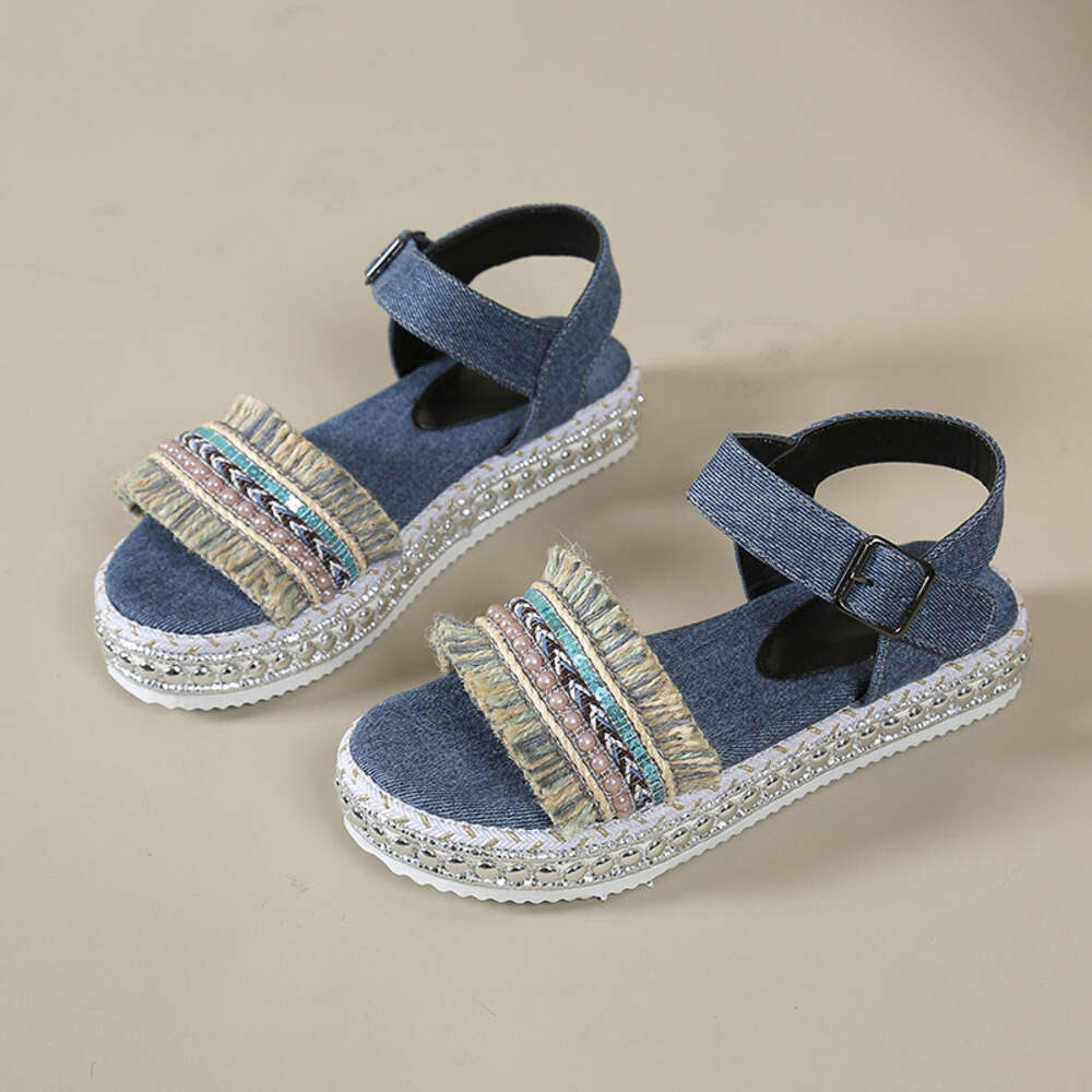 Summer Large Size New Roman Women S Broken Lace Rivet Pine Cake Sole Sandals Ddmysaturn