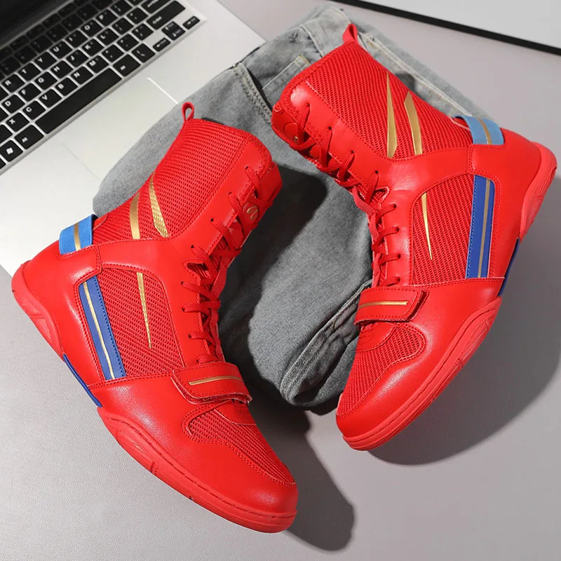 Soft Sole Oversized Indoor Mens Bo and Fighting Sports Shoes Training Wrestg Boots Size 38-47 240