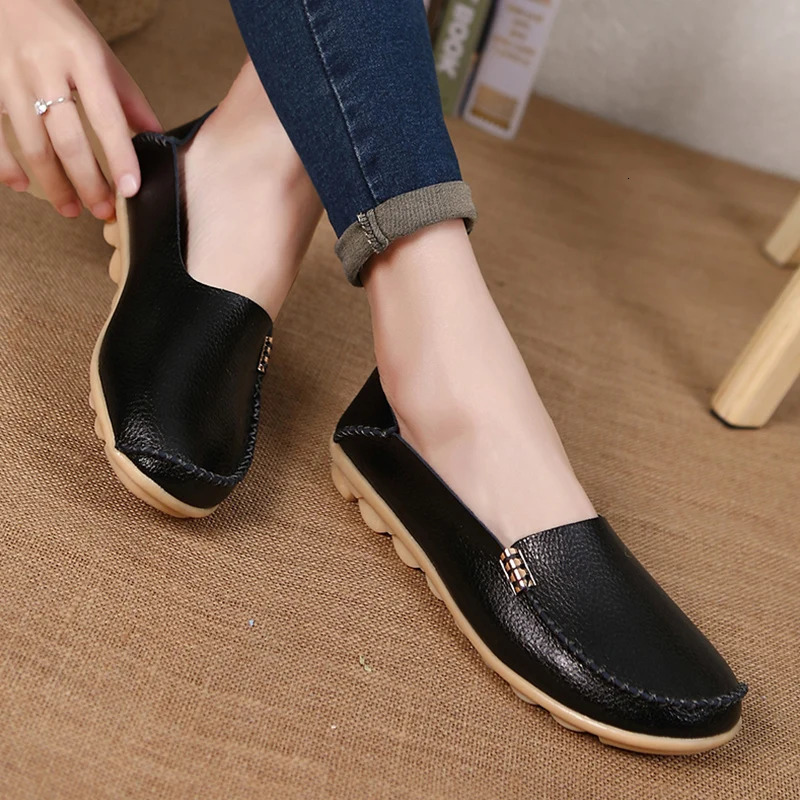 Women Flats Slip On Women Loafers Soft Moccasins With Genuine Leather Shoes Woman Plus Size Flat Shoes Women Causal Shoes Oxford 240619