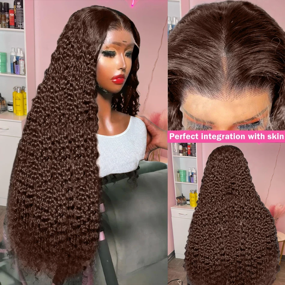 200 Density 30 Inch Highlight Honey Brown Curly HD Lace Front Human Hair 13x4 13x6 Ombre Color Deep Water Wave Frontal Wigs