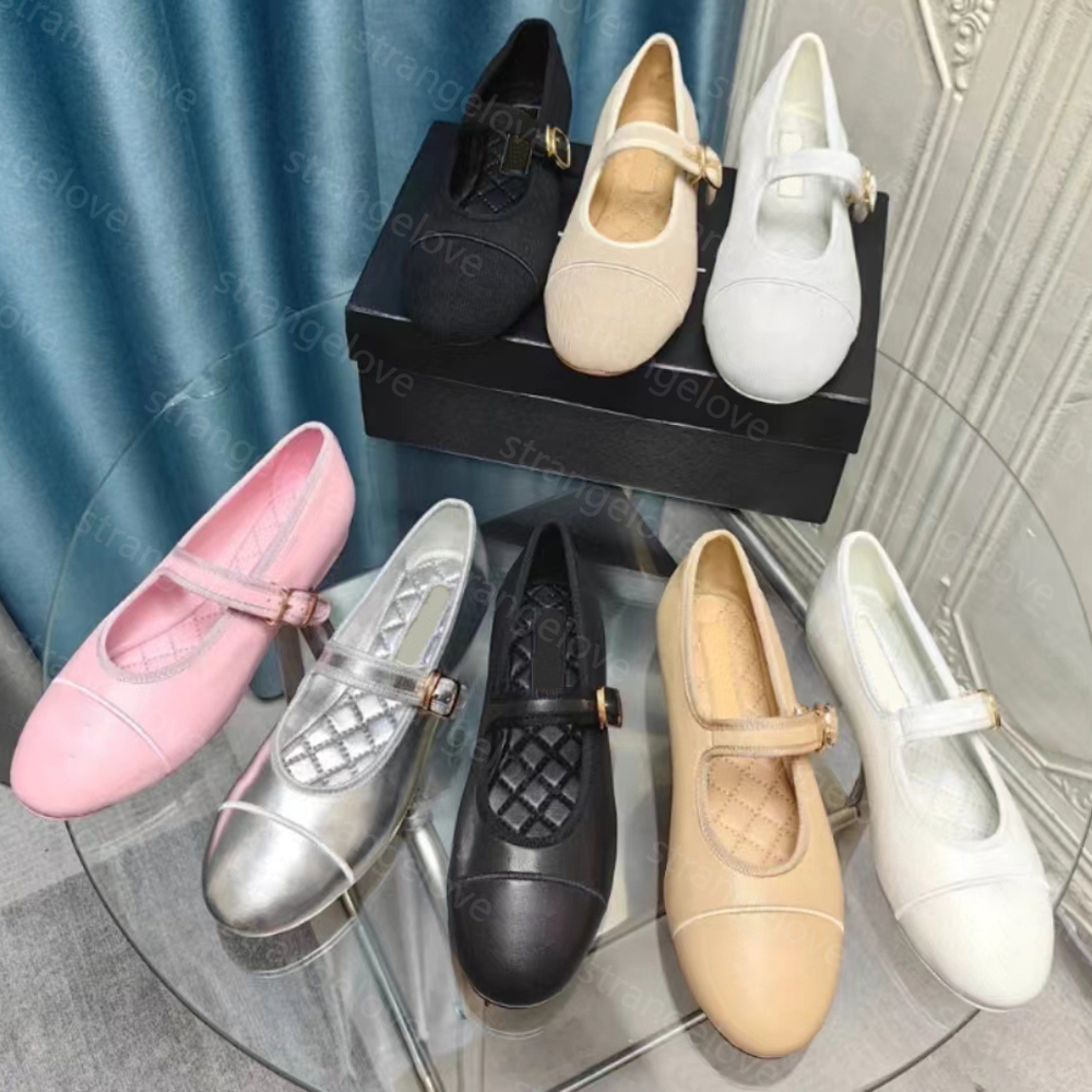 Femme Loafer Ballet Flats Chaussures Designer Chaussures 100% en cuir réel Mary Jane Jane Strap Flat Ballerina Chaussures Luxury Chaussures Taill