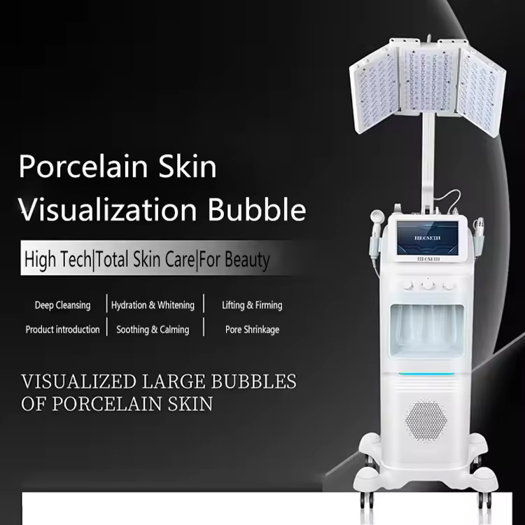 New Aqua Peel Hydra Dermabrasion Visual Bubble Cleansing Skin Purification 7 in 1 Microdermabrasion+ Photodynamic PDT Anti-aging Anti-pigment Machine