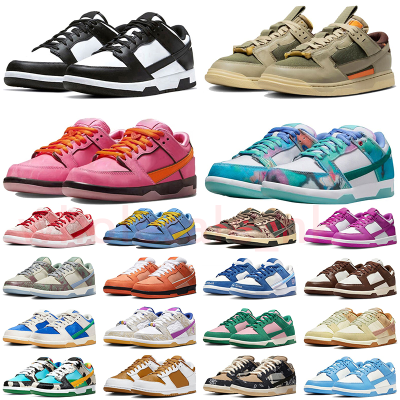 2024 Designer Womens Mens Running Shoes Low Panda Jarritos Freddy Krueger Coast UNC Grey Lows Pandas Sneakers Pink Girls Futura Medium Olive Platform Trainers