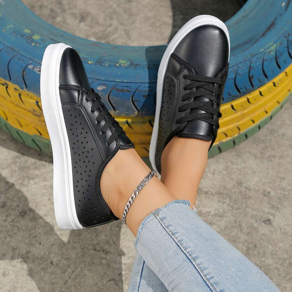 Size Spring Large Women S Fashionable And Versatile Casual Round Toe Flat Bottomed Sneakers Sports Boards Ddmysaturn
