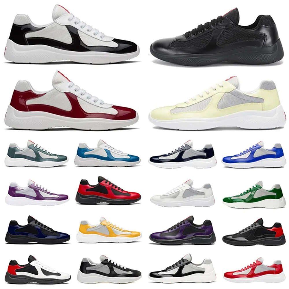 Americas designer shoes Americas cup leather men classic casual women sneakers nylon black white outdoor trainers luxury sport man fashion running mesh shoe 8c