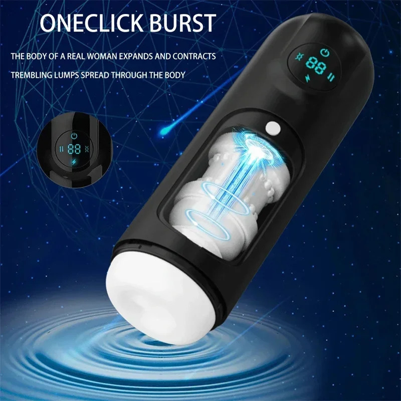 Automatic Sucks Male Masturbator Double Suspension Adult Sex Toys Gag In Mouth False Vagina Pusy Erotic Goods Toys 240531