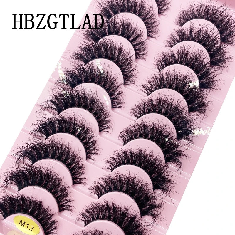 10 Pairs Faux Mink Eyelashes Handmade False Eyelashes Natural Nude Makeup Simulation Cross Messy Eye 3D Curly Eyelashes 240620