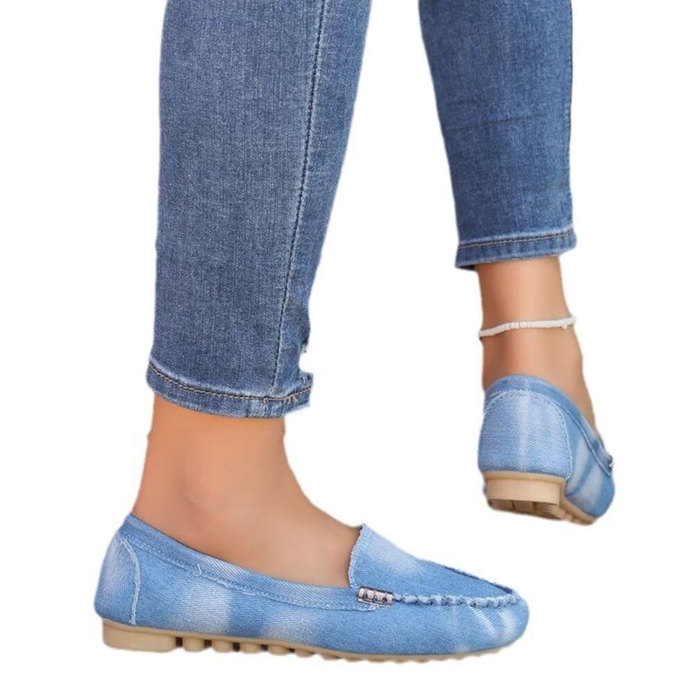 Size New Large Denim Bean Shallow Mouth One Foot Women S Singles Shoes Ddmysaturn