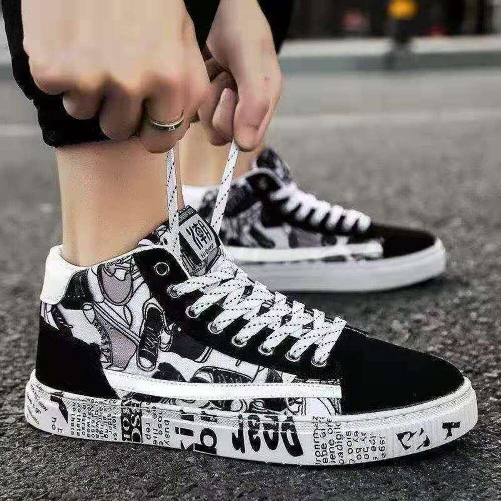Ddmysports Spring New Versatile Casual Igh Top Sports Men S Canvas Board Korean Edition Trendy Cloth Shoes OUTDOOR
