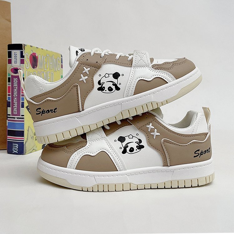 Cute Ddmysports Pink Panda Women Autumn New Round Ead Board Student Casual Shoes Outdoor