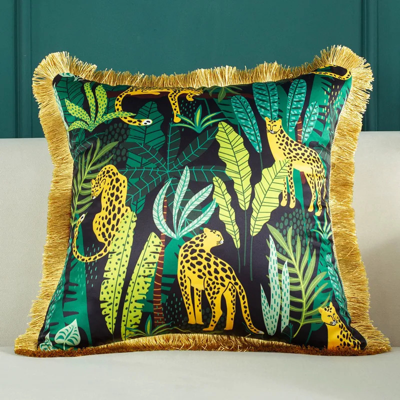 Entry Lux Pillow American Retro Sofa Cushion Cover Living Room Bedroom Bedside Lumbar Cushion Cover Model Room Pillowcase 240619