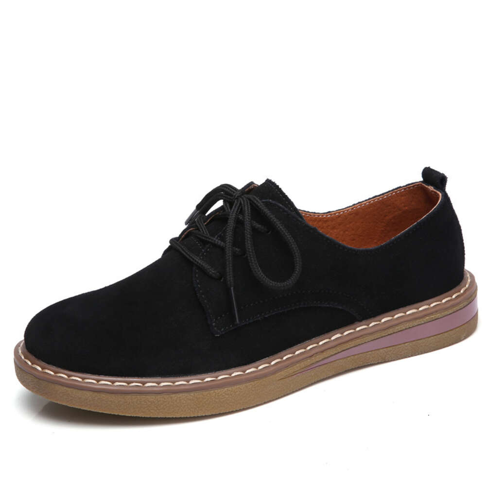Ddmysports Spring Autumn English Style Small With Genuine Leather Flat Bottom And Shallow Mouth Single For Versatile Pregnant Women S Casual Shoes OUT