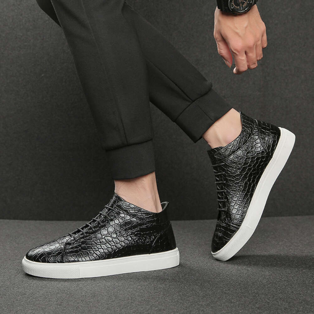 Trendy Large Board Thick Sole Korean Leather Casual Fashion High Gang Men S Shoes Ddmysaturn
