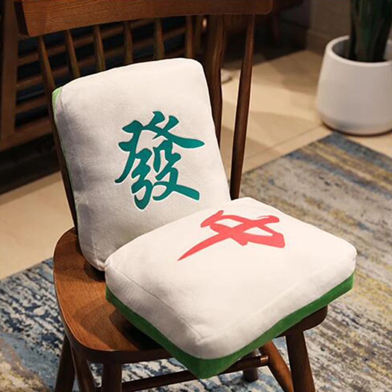 Mahjong Pillow Cushion Chinese Style Prosperity Pillow National Essence Nap Pillow Sofa Backrest Gift Home Style Home Decor 240619