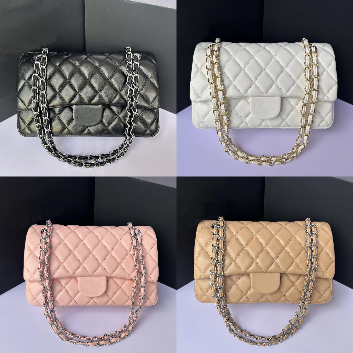 Shoulder Designer Bags Bag with Chain Clutch Flap Black Wallet Check Purse Solid Hasp Waist Square Stripes Women Lady s Handbag totes