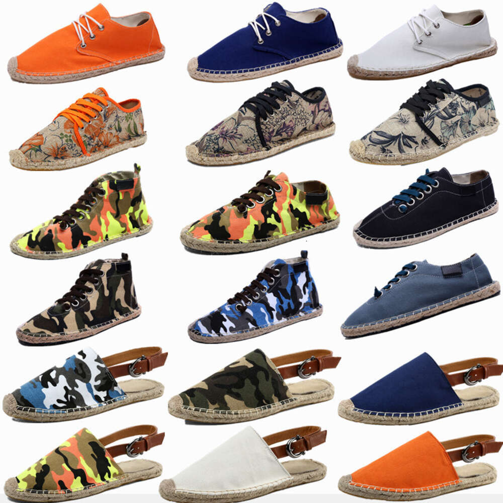 Autumn Spring And New Linen Canvas Men S Hemp Rope Lace Up Flat Bottom Grass Weaving Fisherman One Step Lazy Single Shoes Women Ddmysaturn