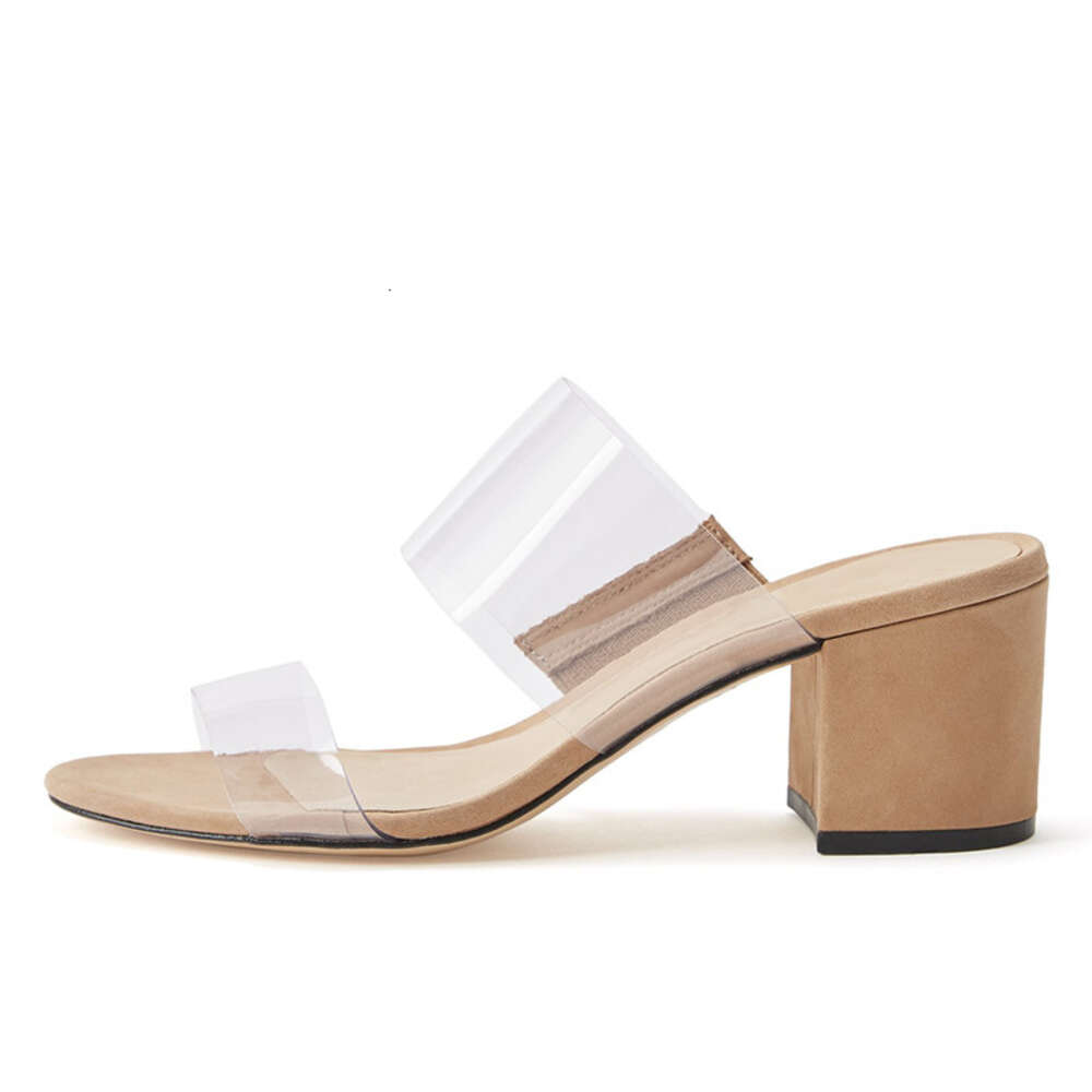 PVC Cork Transparent Snake Patterned Suede Patent Leather PU Thick Cover Foot Cooler Mop Large Open Toe Exposed Heel Style Ddmymonkey