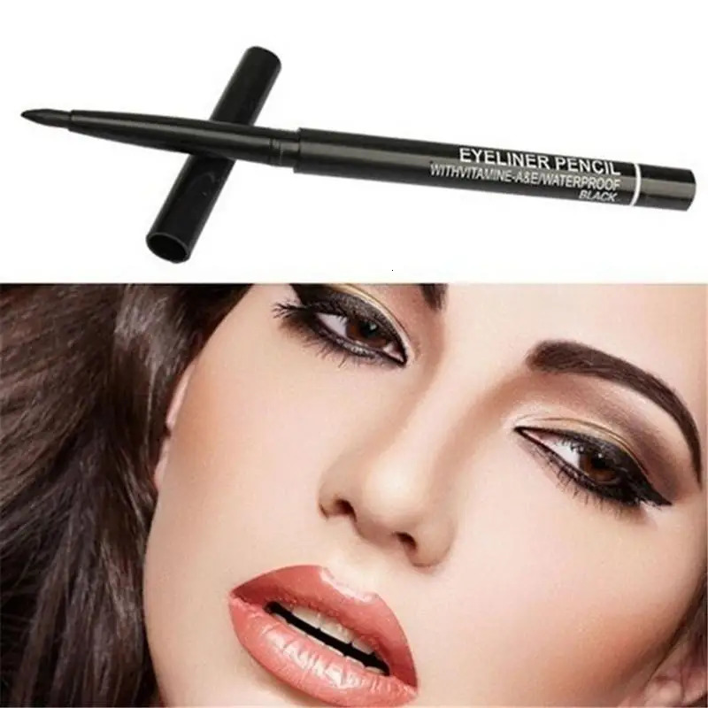 3pcs Late-model Womens Makeup Rotary Retractable Eyeliner Pencil Waterproof Eye Liner Pen 240626